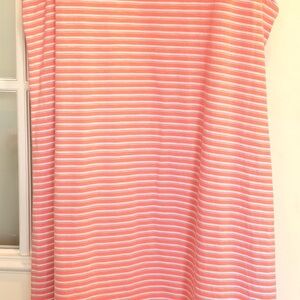 Southern Tide Coral & White Striped Midi Tank Dress | XL